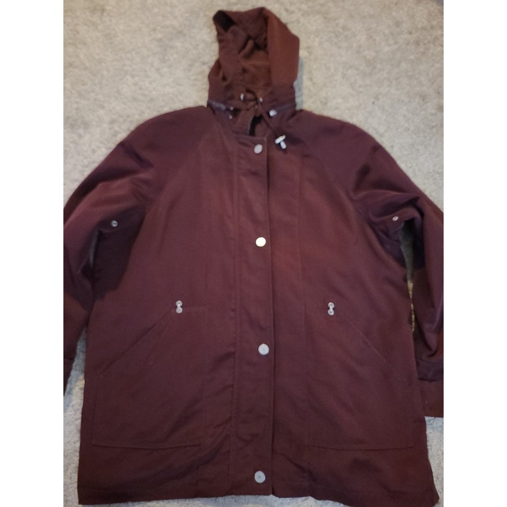 Fitz-Wright Women's Large Maroon Detachable Hood Lined Jacket